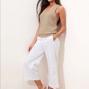 Banana Republic | Organic Cotton Knit Tank Beachy Coastal Boho Neutral Natural